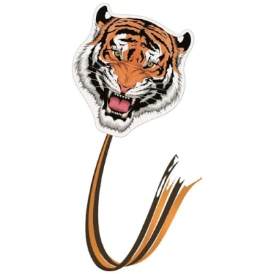 Image of Paul Günther 1153 Dragon Tiger Complete Ready to Fly with Wrap Handle and Cord, Single Line Kite Made of Robust Film for Children from 6 Years, Approx. 70 x 74 cm, 4 m Long Tail, Multicoloured