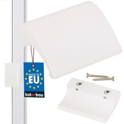 Image of KOTARBAU Balcony Door Handle White 9016 Patio DE Luxe Safe Smoking Look Close Shell Universal Pull Aluminium