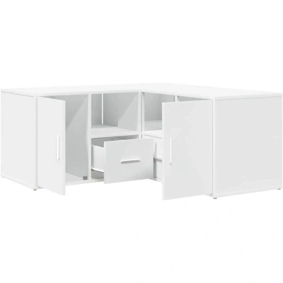 Image of vidaXL Corner Cabinet White Engineered Wood 160x40x45 cm Versatile Assembly Ample Storage Modern Style