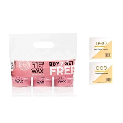 Image of Salon System Just Wax Creme 3 for 2 and Deo Waxing Spatulas (200)