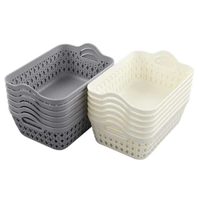 Image of Bblina Mini Plastic Basket Tray, Desktop Storage Set of 12