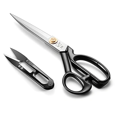 Image of Fabric Scissors 10 Inch(25.4CM), Sewing Dressmaking High Carbon Steel Razor Sharp Tailor&#039;s Shears for Cutting Fabrics, Leather, Clothes, Altering, Crafting(White, Right Handed)