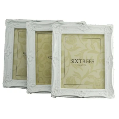 Image of TRIPLEPACK Shabby Chic Style Very Ornate White Photo Frames for a 10&quot;x8&quot; (254x203mm) Picture Chelsea by Sixtrees