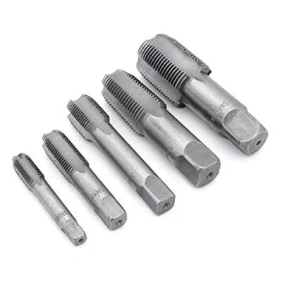Image of Yuhtech 5Pcs Steel BSP 55 Degree Hand Taper Pipe Thread Tap G1/8 G1/4 G3/8 G1/2 G3/4