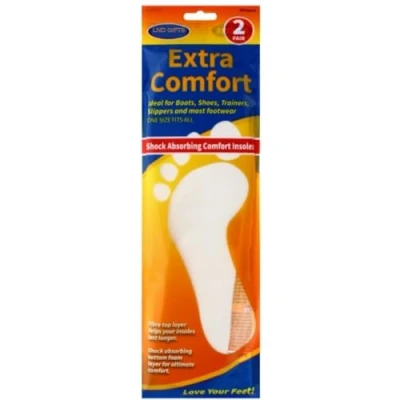 Image of LND Gifts Extra Comfort Inner Soles for Men &amp; Women 2 Pairs of Unisex Insoles Kids, Size 3 11, Ideal Shoes That are Too Big, Boots, Trainers, Slippers Easily Trim to