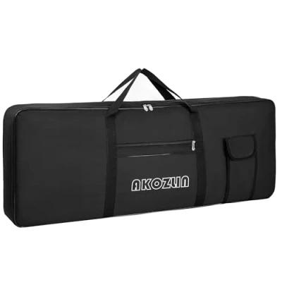 Image of AKOZLIN 76 Portable Keyboard Case Bag,Update Version Electric Piano Gig Bag 46.8&quot;x6&quot;x18.1&quot;