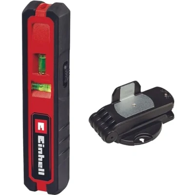 Image of Einhell Laser Levelling TC LL 1 (Horizontal, Vertical and Diagonal Lines, Spot Laser, Integrated Spirit Levels, Soft Grip, Incl. Wall Bracket)