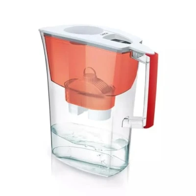 Image of Laica Prime Line Water Filter Jug, 3L Capacity, With 1 x 30 Day Cartridge, Preserves Mineral Salts, Reduce Chlorine &amp; Heavy Metals Reduces Hardness in Tap Cherry