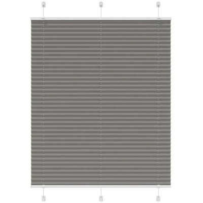 Image of vidaXL Pleated Blind Anthracite 105x100 cm Fabric Width 104.4 Polyester