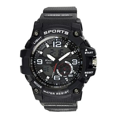 Image of Ravel Mens 5ATM Ana Digi Quartz Watch with Light RDT.2A Black