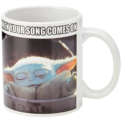 Image of Pyramid STAR WARS THE MANDALORIAN MUG WHEN YOUR SONG COMES ON, White