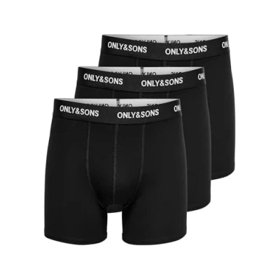 Image of Only &amp; Sons Onsfitz Solid Trunk 3PACK NOOS Pants, Men&#039;s, Size: XS, Black