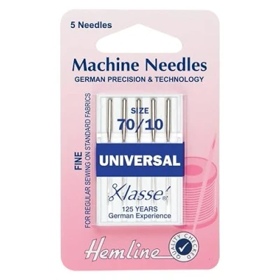Image of Hemline Universal Sewing Machine Needles Fine Size 70/10