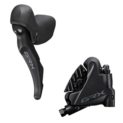Image of Shimano GRX ST RX600 11 speed STI bled with BR RX400 flat mount calliper, right front,One Size,VARRX6002