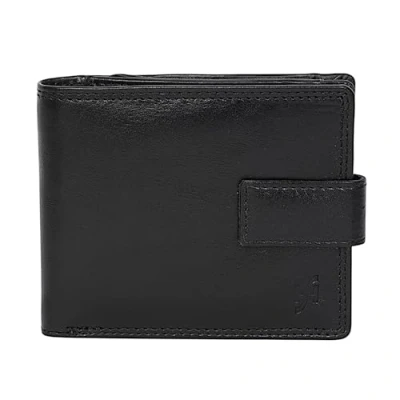 Image of STARHIDE Mens RFID Blocking Real Leather Billfold Wallet Purse with Side Zip Around Coin Pocket Pouch 1180 (Black)