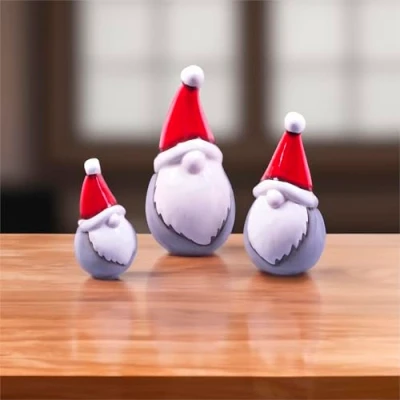 Image of St Helens Home and Garden Ceramic Christmas Festive Gonk Santa Family Set of 3
