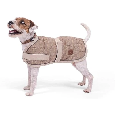 Image of Petface Tan Tweed Dog Coat, 45 cm