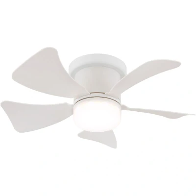 Image of Hines 5 Blade Ceiling Fan White Matt LED Dimmable 3000 6500K Remote Control Timer