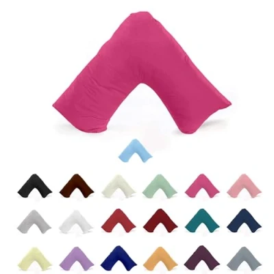 Image of EGYPTO Orthopaedic V Shaped Pillow Nursing Pregnancy Back Support Cases (Fuchsia)