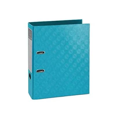 Image of Exacompta Ref 53827E 1928 Collection Lever Arch File 32 x 30cm, Suitable for A4 Documents, 70mm Spine, 2 Rings, Embossed Paper on Board Turquoise (Pack of 10)