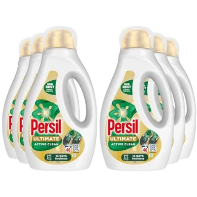 Image of Persil Ultimate Liquid Detergent Outstanding Stain Removal Effective in Quick and Cold Washes with 14 Days of Lasting Freshness 46 Washes, 1.242 Litre (Buy 6, Active Clean)
