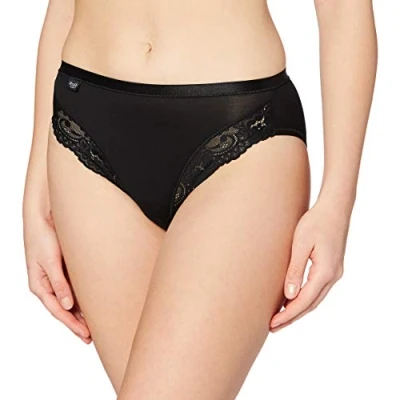 Image of SLOGGI Women&#039;s ROMANCE Tai Plain Boxer Brief, Black Black, 20 (Manufacturer Size: 50)