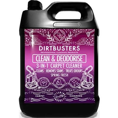 Image of Dirtbusters Carpet Shampoo Cleaner Solution (5L) Clean &amp; Deodorise With Stain Cleaning Remover And Odour Treatment, Spring Fresh