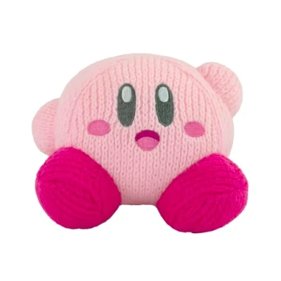 Image of TOMY Nuiguru Knit Kirby Plush Waving Plushie Plushies Collectible Stuffed Animals Soft Cute and Kids Easter Basket Stuffers 6 Inch