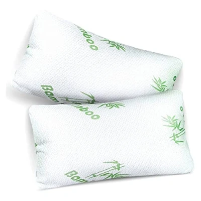 Image of Lions Memory Foam Pillow Hotel Quality Anti Allergy Bamboo Pillows 2 Pack Shredded Orthopedic Firm Neck Support Pain Relief With Removable Zip Washable Cover, 50 cm x 70