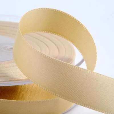Image of Italian Options Satin Ribbon, 10mm Wide x 25 Metre Roll, Cream