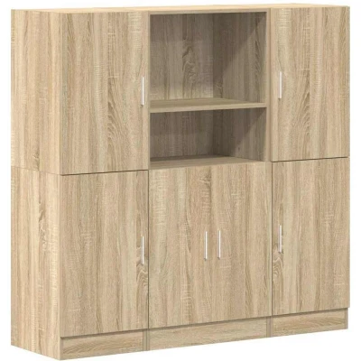 Image of vidaXL 3 Piece Kitchen Cabinet Set Sonoma Oak Engineered Wood