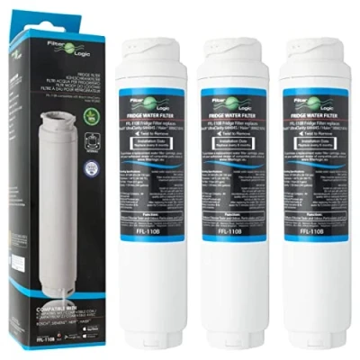 Image of FilterLogic FFL 110B 3 x Water Filters Compatible with Siemens Bosch Neff UltraClarity 11034151 11028820 11028825 00740560 740560 Fridge Filter Cartridge Ultra Clarity