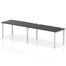 Image of Impulse Bench Single Row 2 Person 1600 Silver Frame Desk Black