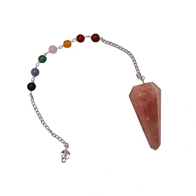 Image of VIE Pendulum with 7 Chakra Beaded Chain (Rose Quartz)