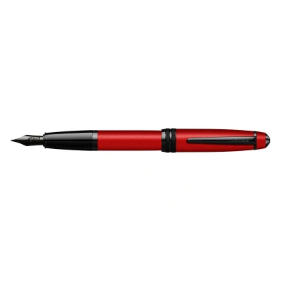 Image of CROSS Bailey Matte Red Lacquer Fountain Pen with Polished Black PVD Attributes Medium Nib