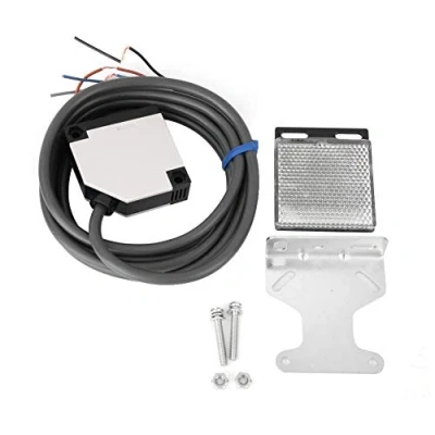 Image of Photoelectric Switch sensor, Keenso E3JK R4M1 IP65 ABS Housing Specular Reflection Type Sensor (DC12 24V 3500mm) Isolation/Load