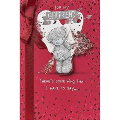 Image of Me to You Girlfriend Flowers Valentine&#039;s Day Card Tatty Teddy Bear