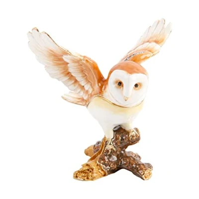 Image of Owl with Wings Outstretched Trinket Box Ornament Treasured Trinkets