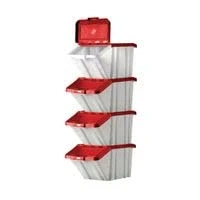 Image of Barton Multifunctional Storage Bins Red Lids (4 Pack) 052102/4