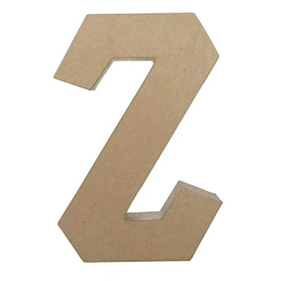 Image of Décopatch Ref AC419O Papier Maché Alphabet Funny Lowercase Letter &quot;Z&quot; Fun to Decorate Using Papers, Glue &amp; Varnish, 5 x 22 23cm Brown