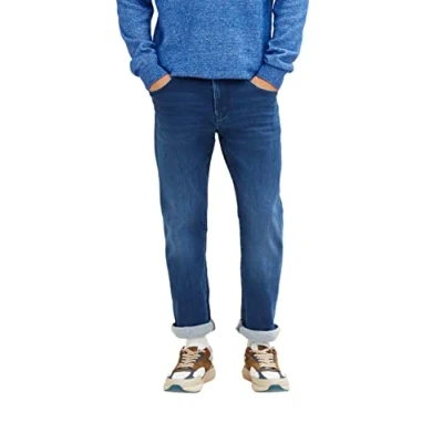 Image of TOM TAILOR Men&#039;s 1034115 Josh Regular Slim Jeans, 10119 Used Mid Stone Blue Denim, 29W / 32L