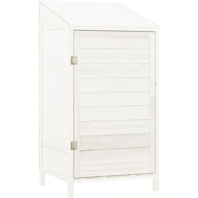 Image of vidaXL Garden Shed White 55x52x112 cm Solid Wood Fir