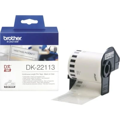 Image of Brother DK 22113 Clear Roll (6.2 cm x 15.2 m) film for QL 1050, 1060, 500, 550, 560, 570, 580, 600, 650, 700, 710, 720, 820