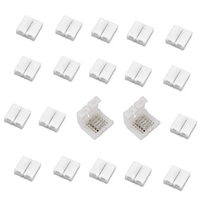 Image of zuchini 5 pin RGBW Connector Solderless Snap Down Conductor LED Strip to Adapter for 12mm Wide 5050 RGBWW Tape Rope Lights (20pcs)