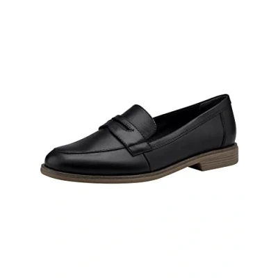 Image of Tamaris Women Slippers, Ladies Loafers,College Shoes,Business Shoes,Loafer,Low Shoes,Elegant,Suit Shoes,Office,Black Leather,37 EU