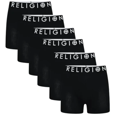Image of Religion Mens &#039;RGN01 01&#039; Essential 6 Pack XX Large Boxer Shorts, Multipack Underwear Gift Set (XXL, Black)