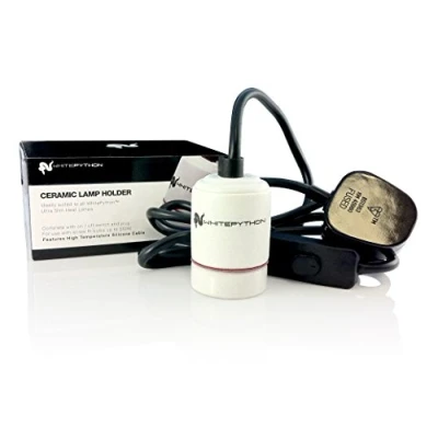 Image of White Python Ceramic Lamp Holder with Silicone Cable