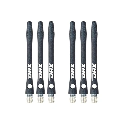 Image of RED DRAGON DRX Coated Aluminium Medium Black Logo Dart Stems (Shafts) 2 sets per pack (6 in total)
