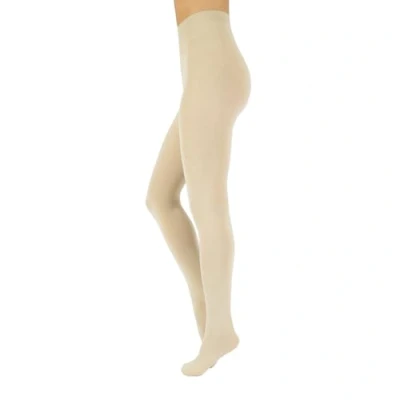 Image of CALZITALY Cashmere Wool Tights, Warm Winter Pantyhose, Thick 150 Den, S, M, L, XL, XXL, 3XL, 4XL Italian Hosiery (4XL, Ivory)