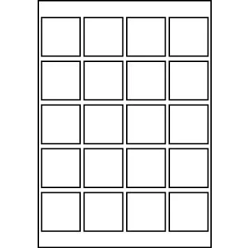 Image of 100 Sheets of A4 Labels 20 Per Sheet Size 45x45mm QR